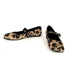 Leopard Print Ballet Flat Mary Janes NWOB